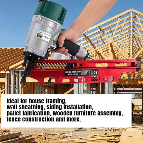 Framing Nailer, Mexican Style 9021NS Framing Nail Gun, 21 Degree 3-1/2" with Depth Adjustment Professional Air Nail Gun in Kuwait