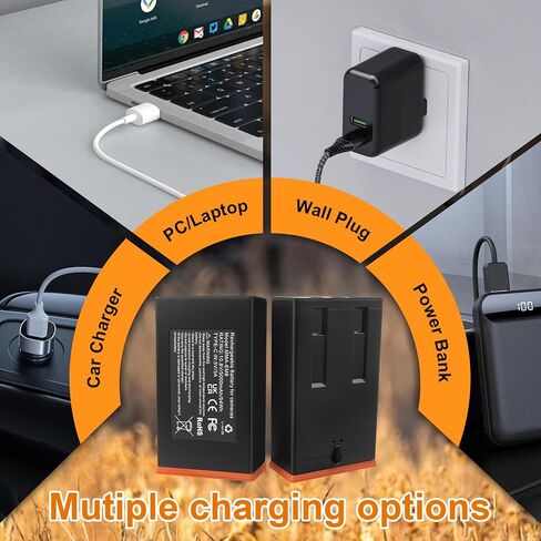 ANTIEE 2-Pack Replacement Battery for Moultrie Edge Cellular Trail Camera | 5000mAh for Moultrie Edge, Edge 2, Edge Pro, Edge 2 Pro, Edge 3, USB-C & Solar Panels Charging for Extended Outdoor Use in Saudi Arabia