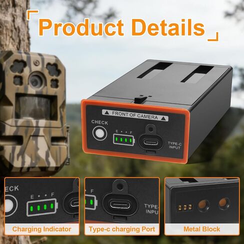 ANTIEE 2-Pack Replacement Battery for Moultrie Edge Cellular Trail Camera | 5000mAh for Moultrie Edge, Edge 2, Edge Pro, Edge 2 Pro, Edge 3, USB-C & Solar Panels Charging for Extended Outdoor Use in Saudi Arabia