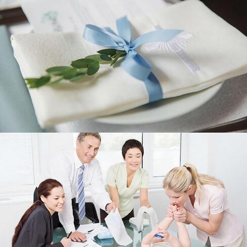 Tudomro 6 Pcs Cross & Shell Baptismal Napkin with Embroidered Christian Baptism Towel Embroidered Baptismal Napkin White Christening Cloth with Cross for Church Home Candidate 12 x 12 Inch (Sliver) in Kuwait