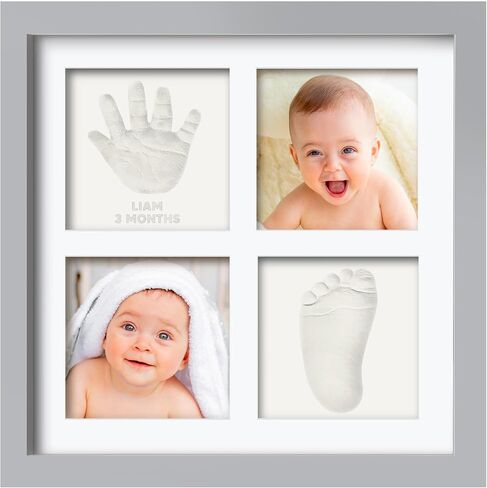 KeaBabies Baby Hand and Footprint Kit - Baby Footprint Kit, Clay Handprint Keepsake Frame, Pets Paw, Newborn Collage Picture Frame, Personalized New Mom Gifts for Showers & Registry (Alpine White) in Kuwait