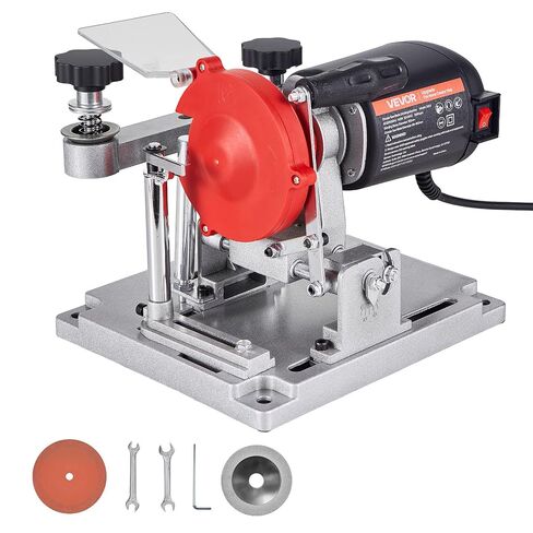 VEVOR Circular Saw Blade Sharpener, 140W 3800RPM Electric Saw Blade Sharpening Machine with 4" Ceramic & Diamond Grinding Wheels - Fits 3.5" to 15.7" Diameter Circular Saw Blades in Kuwait