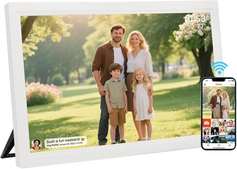 21.5inch FRAMEO Digital Photo Frame with 1920x1080 FHD IPS LCD Touch Screen, Dual-WiFi Share Moments via Frameo, 32GB Storage, USB Drive/SD Card Extend Storage, Auto-Rotate, Wall Mountable with VESA in Saudi Arabia