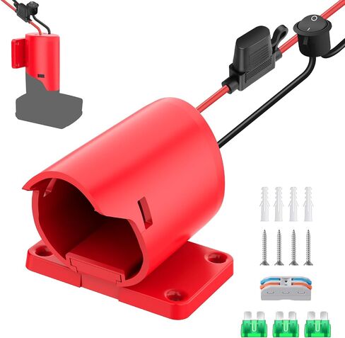 2 Packs 12V Adapter for Power Wheel Adapter Compatible with Milwaukee M12 Battery, Power Conversion Kit for Power Tool, DIY RC Toy Car, Battery Connector with Switch, Fuse, 12AWG Wire, Wire Terminal in Kuwait