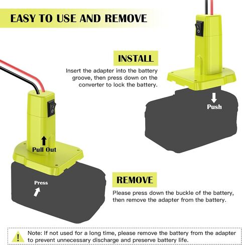 18V to 12V Step Down Converter for Ryobi 18V Battery, 240W DC Voltage Regulator with Over-Discharge Protection, Power Converter Adapter with Switch for Power Wheel Battery Adapter, DIY RC Toy Cars in Kuwait