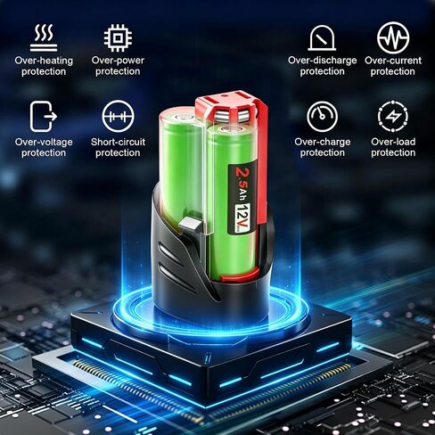 2Pack 2.5Ah Replacement Battery for Milwaukee M12 Battery, Compatible with Milwaukee 12V Power Tools in Kuwait