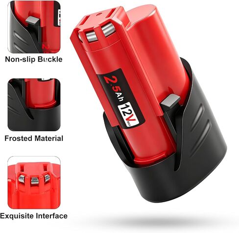 2Pack 2.5Ah Replacement Battery for Milwaukee M12 Battery, Compatible with Milwaukee 12V Power Tools in Kuwait
