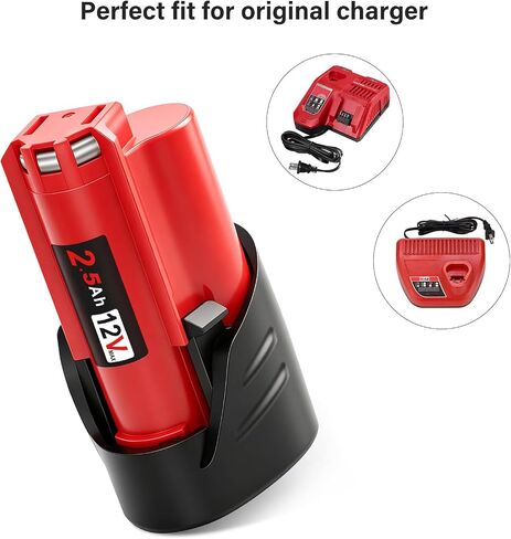 2Pack 2.5Ah Replacement Battery for Milwaukee M12 Battery, Compatible with Milwaukee 12V Power Tools in Kuwait