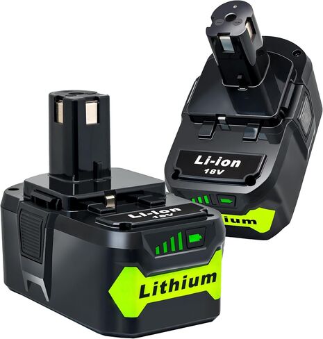 2Pack 6.0Ah Battery Replacement for Ryobi 18V Lithium Battery Compatible with Ryobi 18 Volt ONE+ Plus P107 P108 P102 P103 P104 P105 P109 P122 Cordless Tools in Kuwait