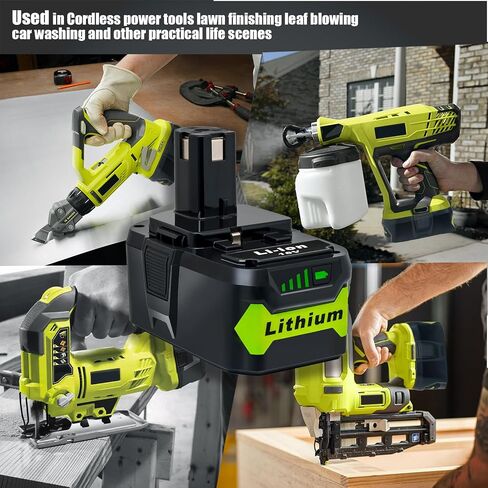 2Pack 6.0Ah Battery Replacement for Ryobi 18V Lithium Battery Compatible with Ryobi 18 Volt ONE+ Plus P107 P108 P102 P103 P104 P105 P109 P122 Cordless Tools in Kuwait