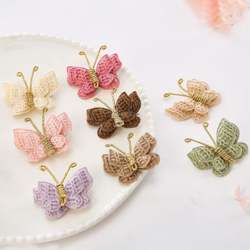 24Pcs Butterfly Hair Clips Knitted Toddler Hair Non Slip Accessories for Boys Girls Cute Baby Infant Kids Barettes in Kuwait