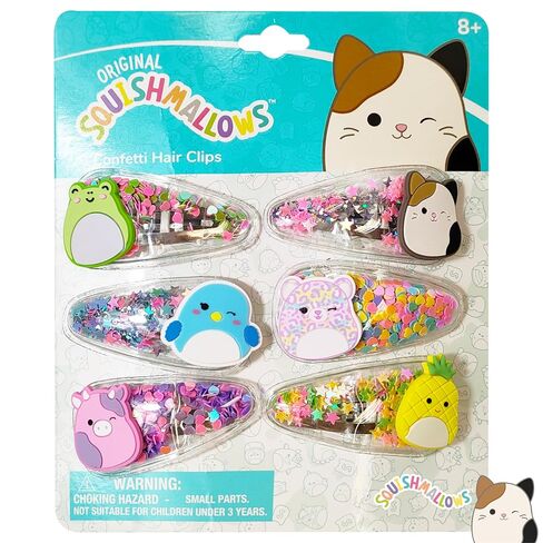 LUV HER 6pc Cute Hair Clips For Girls with Favorite Character Charms, Magical Confetti Hair Clips for Kids, Toddler Hair Accessories, Ages 3+ in Kuwait
