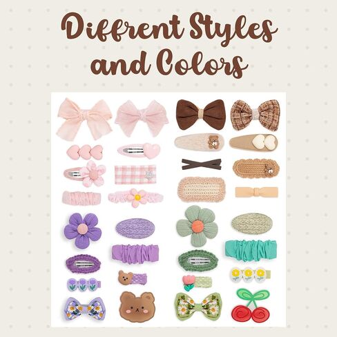 Baby Hair Clips, Colorful and Cute Soft Lined Alligator Style Hair Clip for Toddlers, Girls, Snap Baby Barrettes, Girl Hair Accessories, Non-Slip Hair Clips for Fine Hair, Set of 8 - (Brown) in Kuwait