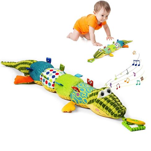 Jollybaby Baby Toys, Tummy Time Baby Toys 6-12 Month with Rattles, Crinkle, Newborn Musical Toy for Infant 0 3 6 9 12 Months Boys & Girls-Alligator in Kuwait
