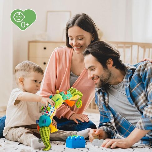Jollybaby Baby Toys, Tummy Time Baby Toys 6-12 Month with Rattles, Crinkle, Newborn Musical Toy for Infant 0 3 6 9 12 Months Boys & Girls-Alligator in Kuwait
