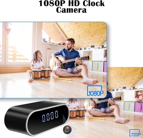 Security Camera, Hidden Camera Clock, WiFi Spy Camera 1080P Mini Nanny Cam | Night Vision, Motion Detection, Remote Viewing Indoor Security, Baby Pet Elderly Surveillance in Kuwait