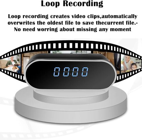 Security Camera, Hidden Camera Clock, WiFi Spy Camera 1080P Mini Nanny Cam | Night Vision, Motion Detection, Remote Viewing Indoor Security, Baby Pet Elderly Surveillance in Kuwait