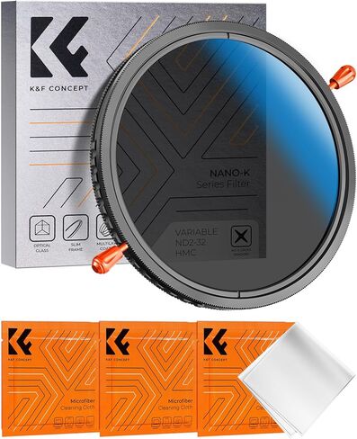 K&F CONCEPT 62mm Variable ND2-32 (1-5 Stops) & Polarizing Lens Filter in 1 | Adjustable Neutral Density Polarizer Filter with 18 Multi-Layer Coatings for Camera Lens (K-Series) FA302 in Kuwait