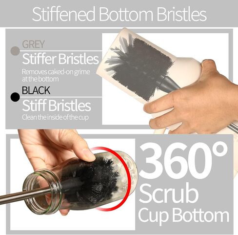 15 Inch Bottle Brush Set - 4 Pack Extra Long Handle Bottle Brush Cleaner in Kuwait