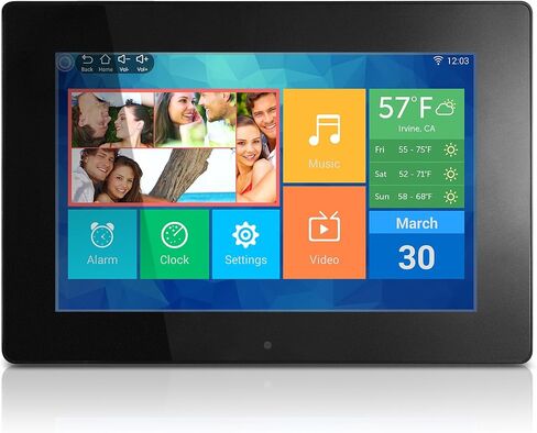 إطار صورة رقمي Aluratek مقاس 17 بوصة WiFi، إطار صورة رقمي IPS LCD بشاشة تعمل باللمس، سعة 16 جيجابايت، مشاركة صور لاسلكية، إطار أسود أنيق، إعداد سهل in Kuwait