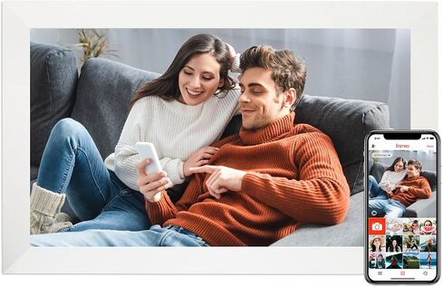 Frameo 15.6 Inch Digital Picture Frame WiFi, White Digital Photo Frame 1920x1080 IPS HD Touchscreen, 32GB Storage Share Photos/Videos, Tabletop&Wall-Mounted, Wedding, Birthday, Gifts for Loved Ones in Kuwait