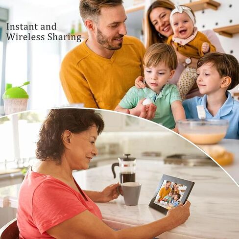 Digital Picture Frame WiFi 10.1 Inch Smart Digital Photo Frame with 1280x800 IPS HD Touch Screen, Auto-Rotate and Slideshow, Easy Setup to Share Photos or Videos Remotely via App from Anywhere in Kuwait