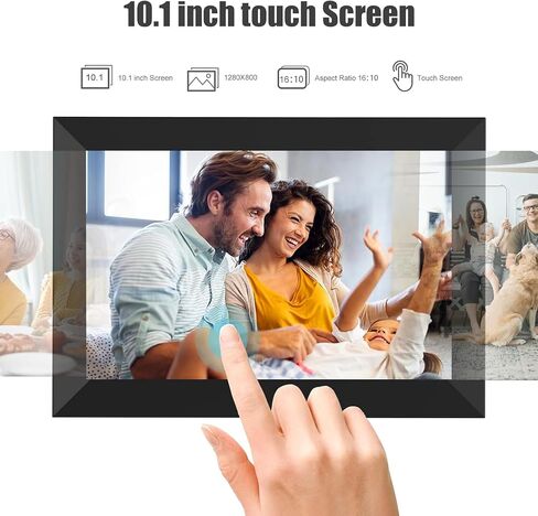 Digital Picture Frame WiFi 10.1 Inch Smart Digital Photo Frame with 1280x800 IPS HD Touch Screen, Auto-Rotate and Slideshow, Easy Setup to Share Photos or Videos Remotely via App from Anywhere in Kuwait