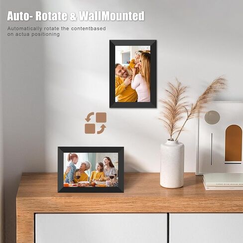 Digital Picture Frame WiFi 10.1 Inch Smart Digital Photo Frame with 1280x800 IPS HD Touch Screen, Auto-Rotate and Slideshow, Easy Setup to Share Photos or Videos Remotely via App from Anywhere in Kuwait