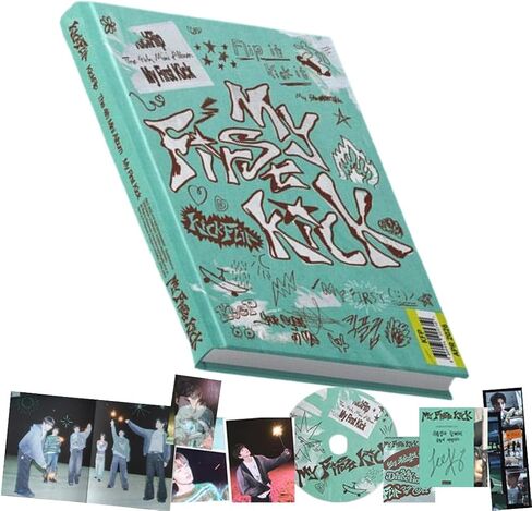 KickFlip My First Kick 4th Mini Album [My First Trip Ver.] Photobook + CD + 2Photocard + Trip Postcard + Lenticular Card + Sticker Pack (Eye-Poppin’) in Kuwait