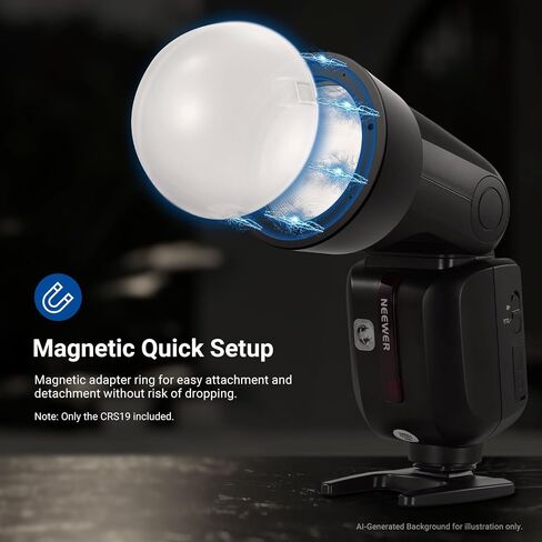 NEEWER Silicone Round Flash Head Adapter Ring for Z2II Z3 Round Speedlights, M12 Dome Diffuser, and CRM2 Magnetic Flash Accessories Barndoor Grid Color Gel Kit, CRS19 in Kuwait
