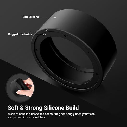 NEEWER Silicone Round Flash Head Adapter Ring for Z2II Z3 Round Speedlights, M12 Dome Diffuser, and CRM2 Magnetic Flash Accessories Barndoor Grid Color Gel Kit, CRS19 in Kuwait