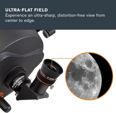 Celestron 93450 Ultima Edge 10mm Parfocal Ultra Flat Field Eyepiece Designed for 1.25" Focusers - Incredibly Crisp Views, Fully Multi-Coated Lens, Moulded Rubber Grip, Black in Kuwait