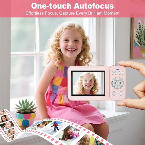 4K 64MP Digital Camera Point and Shoot, 18X Zoom, Pink | Rechargeable Compact Camera with 64GB SD Card & 2 Batteries, Great Gift for Kids Teens Adults in Kuwait