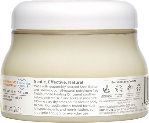 Burt's Bees Baby 100% Natural Origin Multipurpose Healing Ointment, Face & Body Baby Ointment – 7.5 Ounce Tub - Pack of 3 in Saudi Arabia