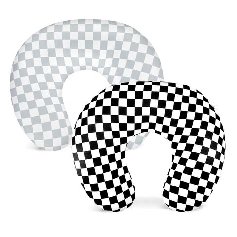 DILIMI 2 Pack Nursing Pillow Cover, Stretchy Removable Case for Breastfeeding Pillows, Ultra Soft Comfortable Slipcover for Baby Girl and Boy, Green and Brown Checkered in Kuwait