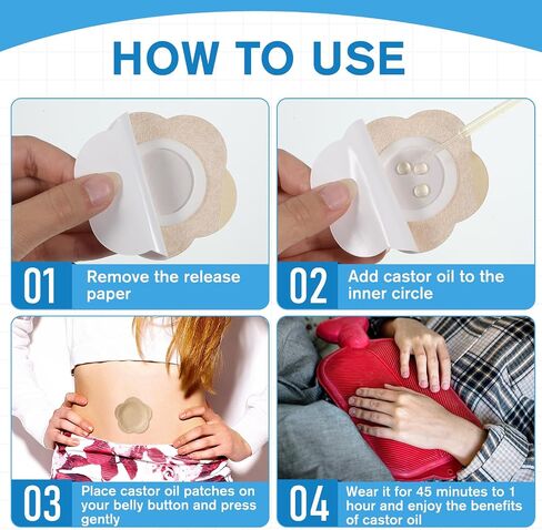 50 Pcs Castor Oil Patches, Castor Oil Pack Wrap for Belly Button Disposable Self-Adhesive Belly Button Patches Anti Leakage Castors Oils Patch No Wash (Flower Shape, Beige) in Kuwait