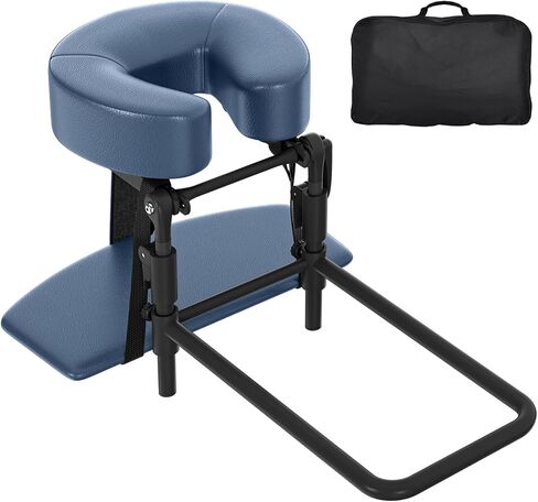 Massage Face Cradle Cushion & Headrest for Bed,Suitable for mattresses ranging from 5.5-17.7 inches Crescent Memory Foam Neck Pillow for Massage Tables, Spa Bed & Salon Use (Black) in Kuwait