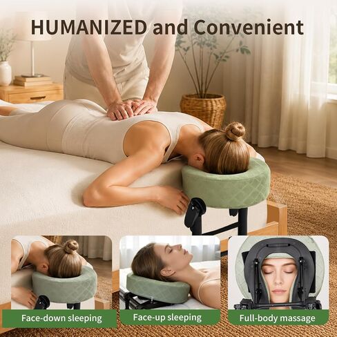 Ann Katy Massage Headrest, Adjustable Face Cradle with Memory Foam Pillow | Foldable Face Down Support for Bed Massage, Spa Relaxation & Eye Surgery Recovery, Portable U-Shaped Head Rest in Kuwait