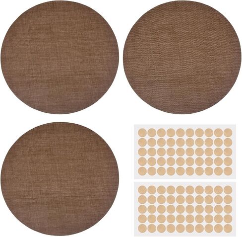 MECCANIXITY 3 Pcs Lampshade Diffuser, 2.36" Dia Round Diffuser Fabric Lamp Cover Proof Light Softener Shades with Adhesive Dots for LED Ceiling Light Downlight Spotlight Pendants, Dark Brown in Kuwait