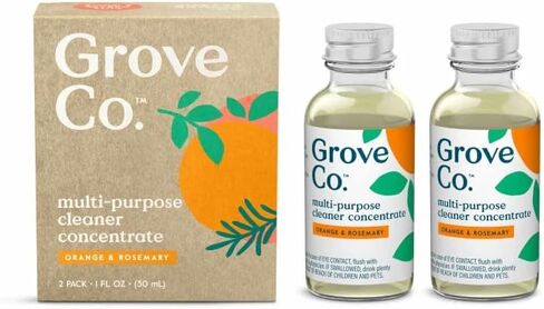 Grove Co. Multi-Purpose Cleaner Refills, 6 x 1fl oz, Variety Pack | 6 refills; Plant-based; No plastic waste; Ammonia & chlorine free; No Harsh Chemicals in Kuwait