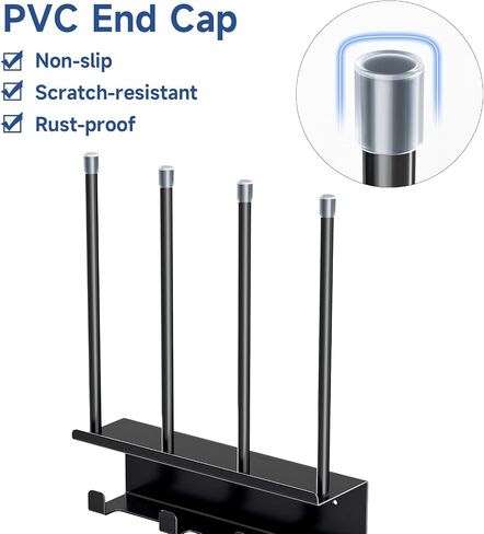 Wall Mounted Water Bottle Drying Rack with Lid & Straw Organizer, Metal Tumbler and Cup Dryer Stand, Space-Saving Drying and Storage Rack for Tumbler, Bottles, Baby Bottle & Glass (Black) in Kuwait
