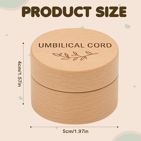 Umbilical Cord Keepsake Box Wooden Cute Fetal Hair Memorial Tooth Box Kids Lost Teeth Storage Durable Baby Keepsake Gift for Christening Gift Baby Shower Pregnancy in Kuwait