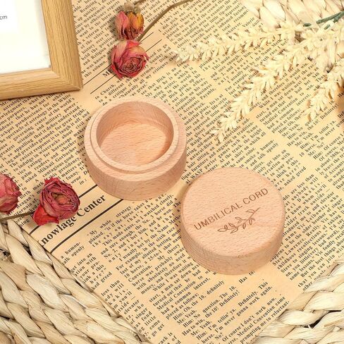 Umbilical Cord Keepsake Box Wooden Cute Fetal Hair Memorial Tooth Box Kids Lost Teeth Storage Durable Baby Keepsake Gift for Christening Gift Baby Shower Pregnancy in Kuwait