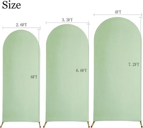 7.2 FT Sage Green Arch Backdrop Cover Spandex Fitted Arched Backdrops Stand Covers for Wedding Reception Birthday Party Baby Shower Arch Backdrop Decor in Saudi Arabia
