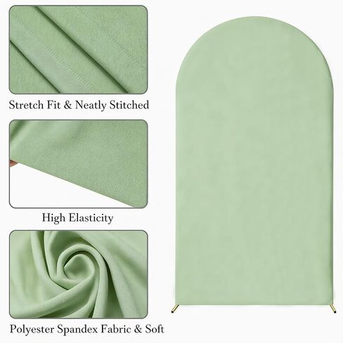 7.2 FT Sage Green Arch Backdrop Cover Spandex Fitted Arched Backdrops Stand Covers for Wedding Reception Birthday Party Baby Shower Arch Backdrop Decor in Saudi Arabia