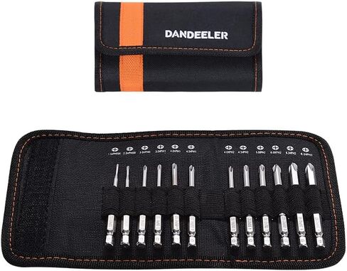 Dandeeler 30 Piece 6 Extra Long Security Bit Set Torx Hex Slotted Phillips Square Pozidriv, with Tool Bag 30pc Extra Long 6inch in Kuwait