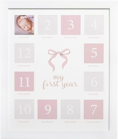 Kate & Milo My First Year Baby Photo Frame – Monthly Milestone Picture Display, Keepsake Nursery Decor for Newborn Girl or Boy, "You Are So Loved" Sentiment, White in Kuwait