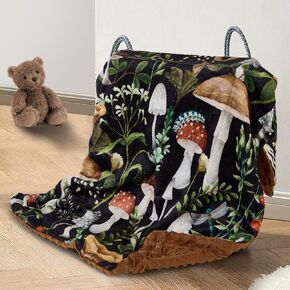 Mushroom Baby Blanket for Boys Girls Soft Fleece Minky Blanket with Dotted Backing Double Layer Newborn Toddler Blankie for Nursery Stroller Crib Gift to Son Nephew Grandson 26.5 * 40 in in Saudi Arabia
