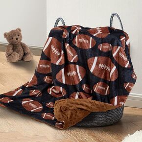 Football Baby Blanket for Boys Girls Soft Fleece Minky Blanket with Dotted Backing Double Layer Newborn Toddler Blankie for Nursery Stroller Crib Gift Ideas to Son Nephew Grandson 26.5 * 40 Inches in Saudi Arabia