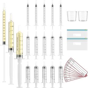 30 Sets 1/3/5ml Colostrum Collector with Caps, Colostrum Collection Kit Includes 30pcs Sterile Syringes, 2 Measuring Cup, 2 Storage Bags, 30 Labels (No Needle Breast Milk Syringe ) in Saudi Arabia